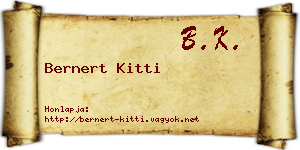 Bernert Kitti névjegykártya